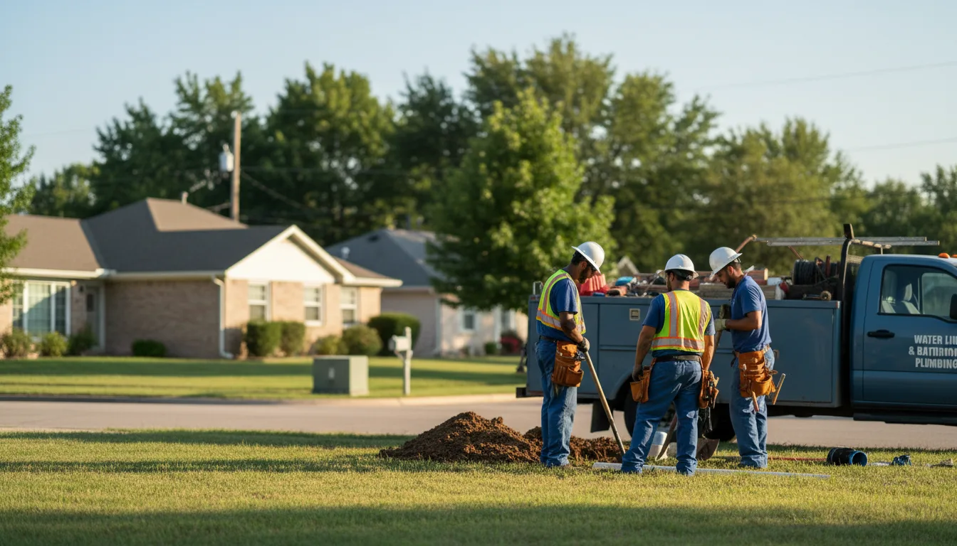 Residential water line and bathroom plumbing service in Carlisle, IA